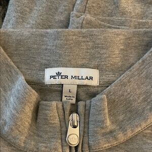 Peter Millar Heather Gray Quarter-Zip Pullover Sweater
